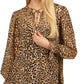 Vestido feminino Michael Kors Tenty com estampa animal, marrom, tamanho grande