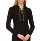 Vestido de alças finas com amarração em corrente Michael Kors feminino, preto, tamanho pequeno