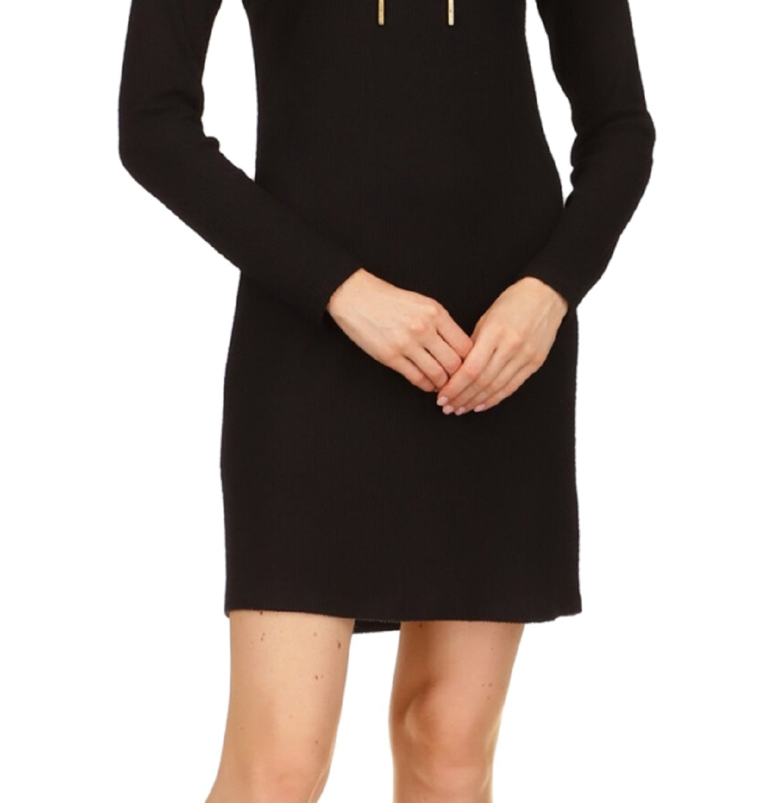 Vestido de alças finas com amarração em corrente Michael Kors feminino, preto, tamanho pequeno