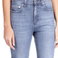 Calça jeans feminina Michael Kors Selma Shank com bainha abotoada e perna larga, azul, tamanho 16