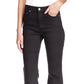 Calça jeans feminina Michael Kors Selma de cintura alta e boca de sino, preta, tamanho 16