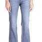 Calça jeans feminina Michael Kors com bainha abotoada e perna larga, azul, tamanho 10, pequena