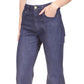 Calça jeans feminina Michael Kors com bainha abotoada e perna larga, azul, tamanho 8, pequena