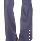 Calça jeans feminina Michael Kors com bainha abotoada e perna larga, azul, tamanho 12, pequena