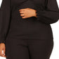 Blusa feminina Michael Kors com decote coração, preta, tamanho 2X