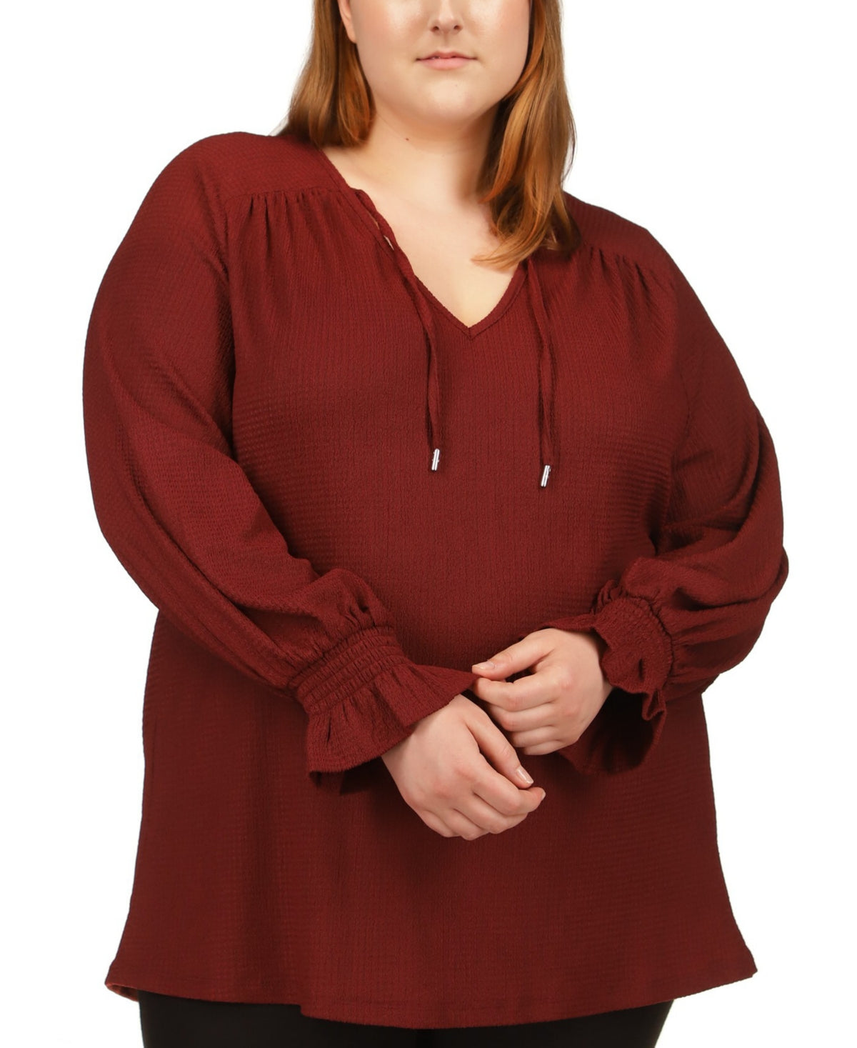 Túnica camponesa feminina Michael Kors vermelha tamanho 1X