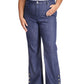 Calça jeans feminina Michael Kors Selma com bainha de botão, azul, tamanho 20W