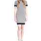 Vestido curto feminino com estampa de logotipo Michael Kors, branco, tamanho médio