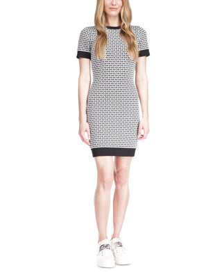 Michael Kors Women's Logo Print Mini Dress White Size Medium