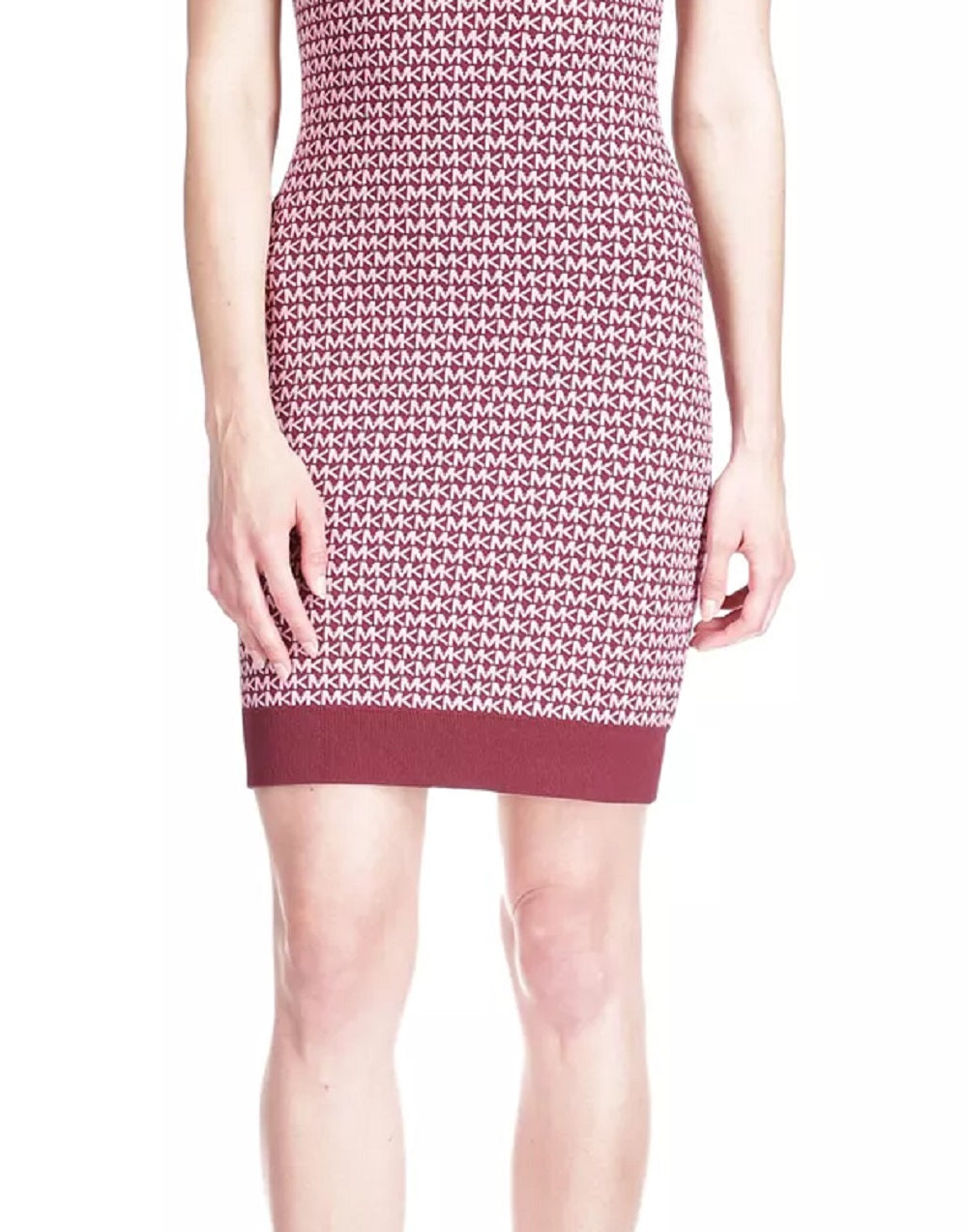 Vestido curto feminino Michael Kors com estampa de logotipo, vermelho, tamanho extragrande