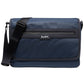 Bolsa mensageiro masculina Michael Kors com logotipo em gabardine sólido, azul, tamanho regular