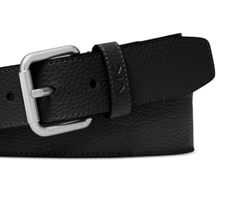 Cinto casual masculino Michael Kors com logotipo MK, preto, tamanho 30