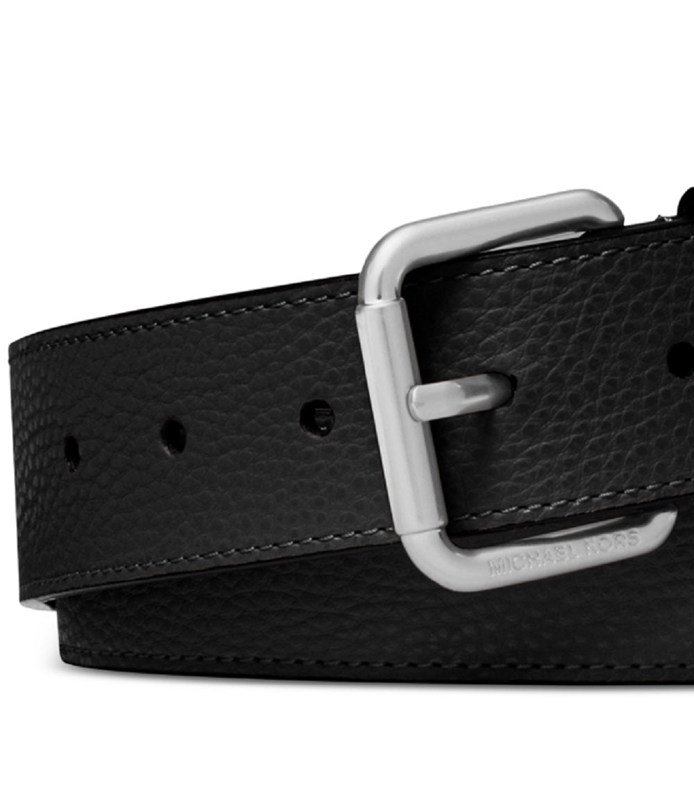 Cinto casual com logotipo masculino Michael Kors, preto, tamanho 34