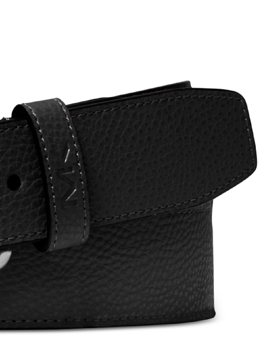 Cinto casual masculino Michael Kors com logotipo MK, preto, tamanho 42