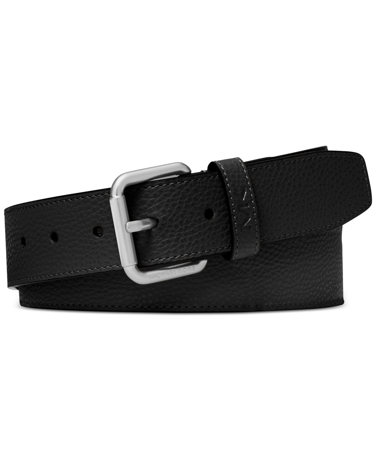 Cinto casual masculino Michael Kors com logotipo MK, preto, tamanho 42