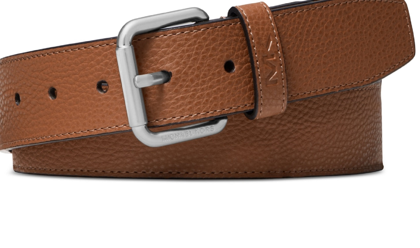 Cinto casual masculino Michael Kors com logotipo MK marrom, tamanho 34