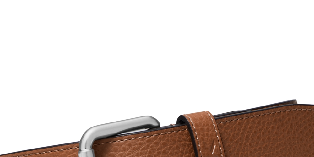 Cinto casual masculino Michael Kors com logotipo MK marrom, tamanho 36