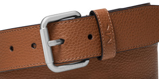 Cinto casual masculino Michael Kors com logotipo MK marrom, tamanho 40