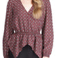 Michael Kors Foulard Feminino Estampado Bainha de Lenço Top Vermelho Tamanho X-G