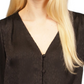 Camisa feminina Michael Kors com estampa de animais em jacquard e amarração frontal, preta, tamanho médio