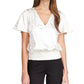 Blusa Michael Kors Feminina Metallic Paisley Smocked Branca Tamanho X-S