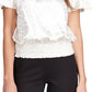 Blusa Michael Kors Feminina Metallic Paisley Smocked Branca Tamanho X-S