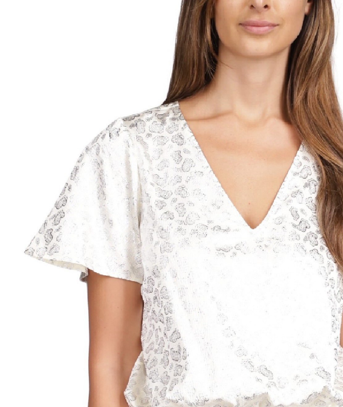 Blusa Michael Kors Feminina Metallic Paisley Smocked Marrom Tamanho Médio