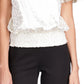 Blusa Michael Kors Feminina Metallic Paisley Smocked Marrom Tamanho Médio