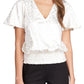 Blusa Michael Kors Feminina Metálica Paisley Smocked Marrom Tamanho Grande