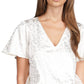 Blusa Michael Kors Feminina Metálica Paisley Smocked Marrom Tamanho Grande