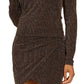 Blusa feminina Michael Kors com recorte brilhante e manga comprida cinza
