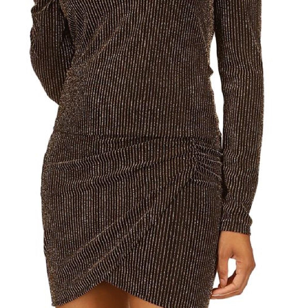 Blusa feminina Michael Kors com recorte brilhante e manga comprida cinza