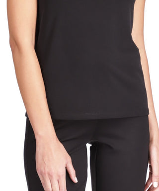 Blusa feminina Michael Kors com strass e ombro vazado, preta, tamanho grande