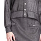 Cardigan feminino Michael Kors com botões brilhantes, preto, tamanho XX-G