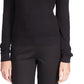 Suéter feminino Michael Kors Shaker Knit com zíper, preto, tamanho pequeno