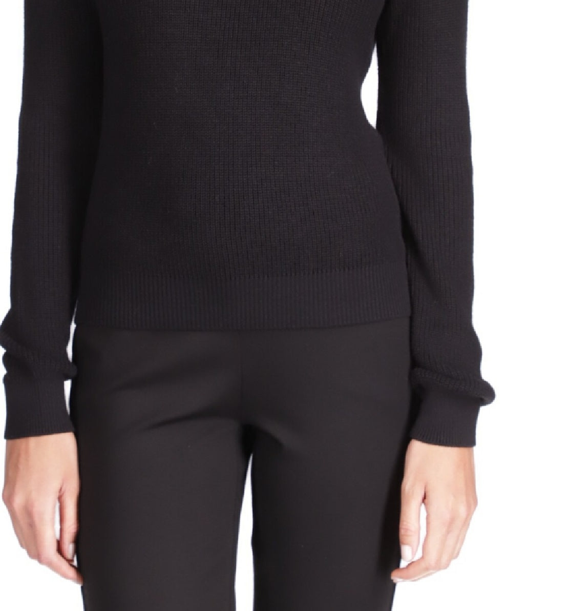 Suéter feminino Michael Kors Shaker Knit com zíper, preto, tamanho pequeno