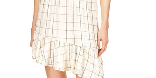 Saia assimétrica com babados Michael Kors feminina, branca, tamanho grande