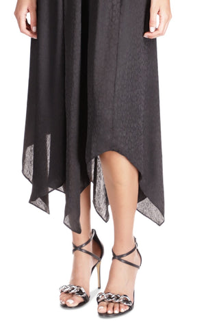 Saia longa assimétrica feminina Michael Kors, preta