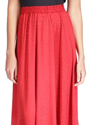 Saia feminina Michael Kors com estampa de chita e bainha em lenço, vermelha, tamanho médio