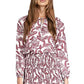 Vestido feminino Michael Kors com estampa Paisley e gola amarrada, branco