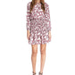 Vestido feminino Michael Kors com estampa Paisley e gola amarrada, branco
