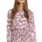Vestido feminino Michael Kors com estampa Paisley e gola amarrada, branco