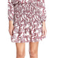Vestido feminino Michael Kors com estampa Paisley e gola amarrada, branco