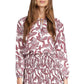 Vestido feminino Michael Kors com estampa Paisley e gola amarrada, branco