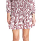 Vestido feminino Michael Kors com estampa Paisley e gola amarrada, branco