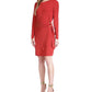 Vestido camiseta Michael Kors feminino metálico com estampa de imitação, vermelho, tamanho pequeno