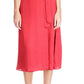 Vestido midi envelope Michael Kors feminino com estampa Cheetah Jacquard, vermelho, tamanho médio