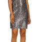 Vestido camiseta feminino Michael Kors com lantejoulas e estampa de chita, cinza, tamanho médio