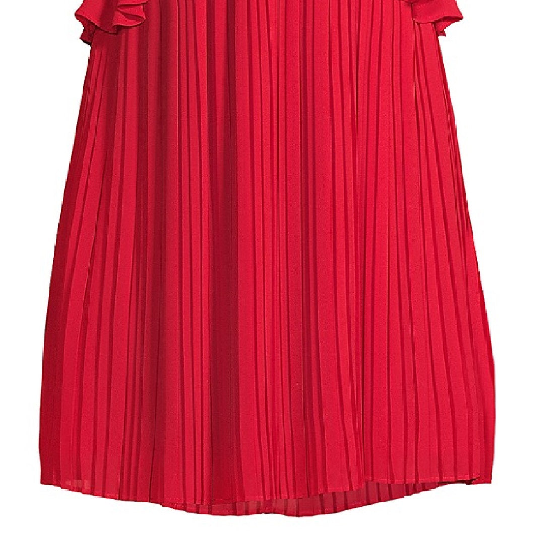 Vestido plissado com alça de corrente e strass feminino Michael Kors, vermelho