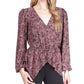 Top feminino Michael Kors com bainha de lenço Paisley rosa tamanho pequeno extrapequeno